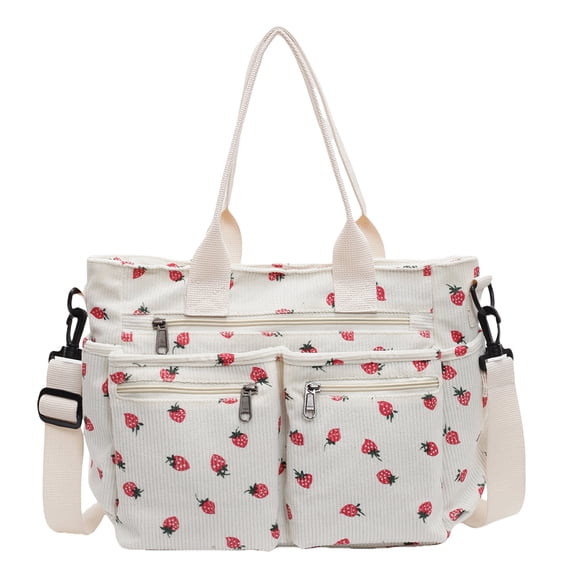 Halloween Women Strawberry Shoulder Bag Stylish Crossbody Bag Chic Hobo Bag Daily Casual Portable Bag (White)