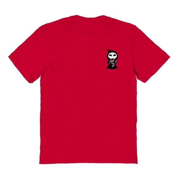 Halloween Death And Pizza Graphic Red Men's Cotton T-Shirt