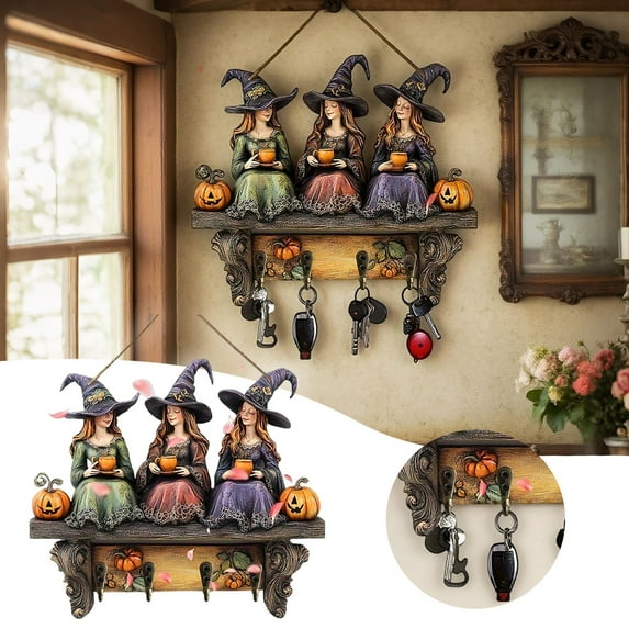 Halloween Decor - Bohemian Halloween Witch Wooden Wall Hanging Wooden Pumpkin Wall Decor,for Farmhouse Entryway Decor Kitchen Storage Fall Decor Thanksgiving Halloween Decorations Indoor