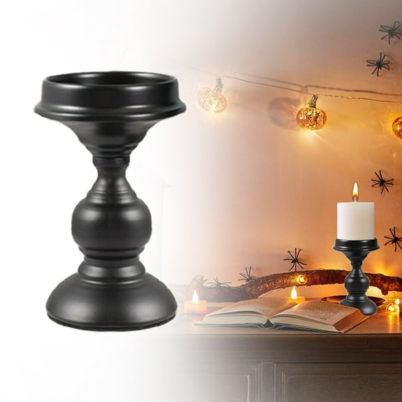 Halloween Decor - Candles and Candle Holders - Candle Holder - Halloween Candlestick American Retro Black Candlestick Aromatherapy Column Candle Stand Decoration Crafts Shooting Props