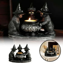Halloween Decor - Candles and Candle Holders - Candle Holder - Halloween Gothic Candle Holder—Resin Made Halloween Candle Stand Mystical Dark Decoration