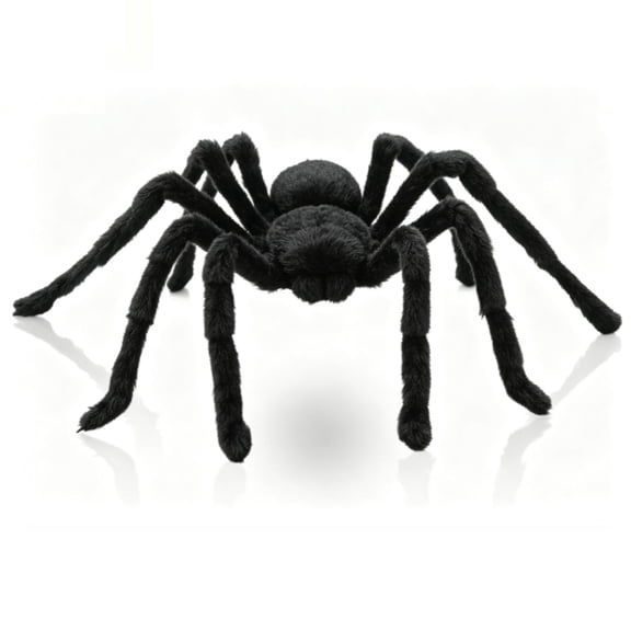 Halloween Decor Electric Dropping Spider 30in, Voice Activated Moving Realistic Hanging Spider, Scary Prop for House Door Wall Window Yard Patio