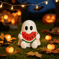 thumbnail image 1 of Halloween Decor Ghost Decor Mini Figures Resin Ghost Holding Watermelon Cute Kawaii Halloween Figure Decoration Tabletop Statue Indoor Outdoor Home Ornament, 1 of 1