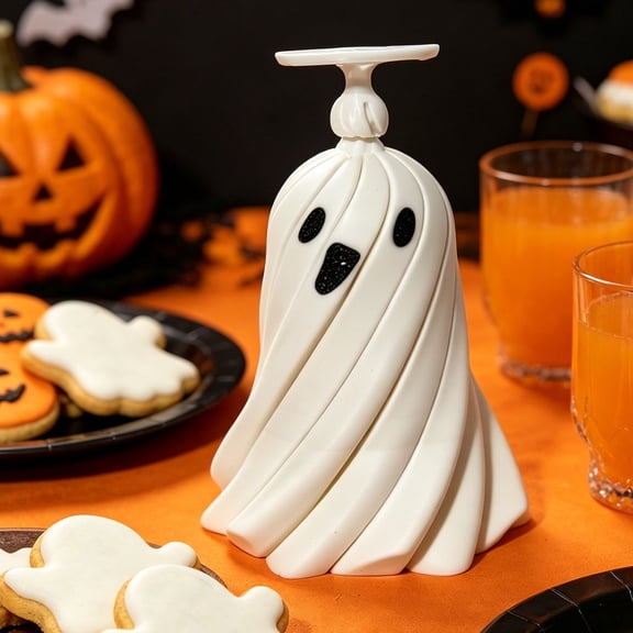 Halloween Decor, Ghost Incense Burner, 4D Printed Ghost Pumpkin Wizard Design for Desktop Or Party, Backflow Smoke Effect Decor