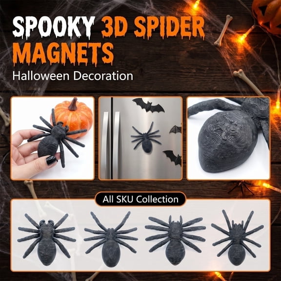 Halloween Decor, Giant Halloween Decorations, Spooky Halloween Decorations, 3D Black Magnetic Fridge Sticker 1Pc for Haunted House and Kitchen Surface Halloween Displays