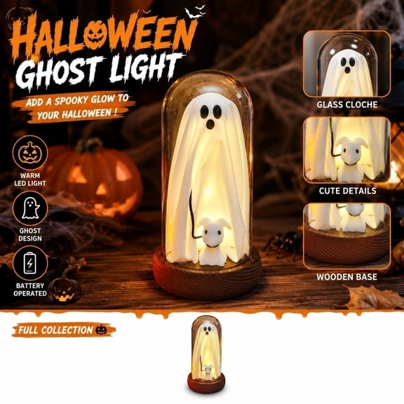 Halloween Decor, Glow in The Dark Halloween Decorations, Battery Operated Night Light Soft Warm Glow, Suitable for Halloween Indoor Decorations, Small Night Light for Bedroom,