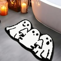 Halloween Decor, Gothic Rug, Ghost Bath Floor Mat, 39x24" Black Gothic Halloween Non-slip Rugs Fall Thanksgiving Doormat for Indoor Outdoor Entrance Home Bathroom Living Room(A)