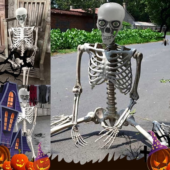 Halloween Decor Halloween Skeleton Prop Deco Halloween Skeleton Life Size Full Body Posable Joints Skeletons Human Full Size Hand Life Body Anatomy Model Halloween Decorations Outdoor Event & Party