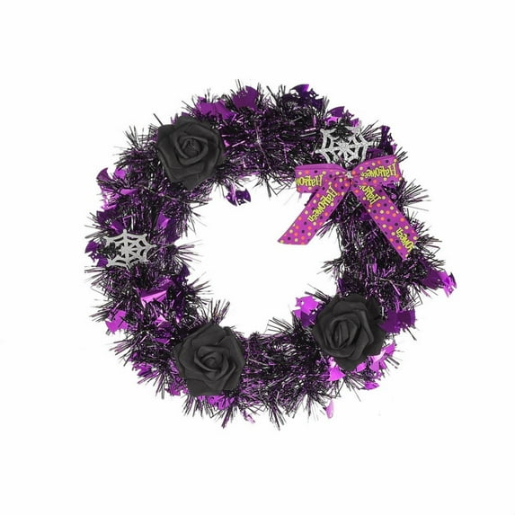 Halloween Decor - Home Brand - Wreath - Halloween Wreath for Front Door with Lights Wreath Halloween Decorations for Indoor Window Party Holiday Wall Decor