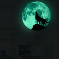 thumbnail image 1 of Creative Glow-In-The-Dark Moon Wall Decal Halloween Decorative Sticker Glow-In-The-Dark Wolf Green L - Creative Luminous Moon Wall Stickers Halloween Decoration Stickers Luminous Wolf, 1 of 2