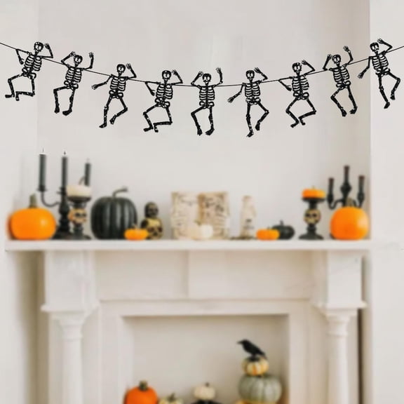 Halloween Decor - Household Pendant - Halloween Pull Flag - Halloween Banner Set Trick Or Burlap Banner Hanging Halloween Bskeleton Banner Bunting Garland Halloween Party Decorations Supplies