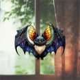 thumbnail image 1 of Halloween Decor - Household Pendant - Ornaments - Halloween Bat Stained Glass Suncatcher Window Hanging Acrylic Wall Art Suncatcher Decoration Festival Colorful Bat Home House Arrangement Props 1Pc, 1 of 5