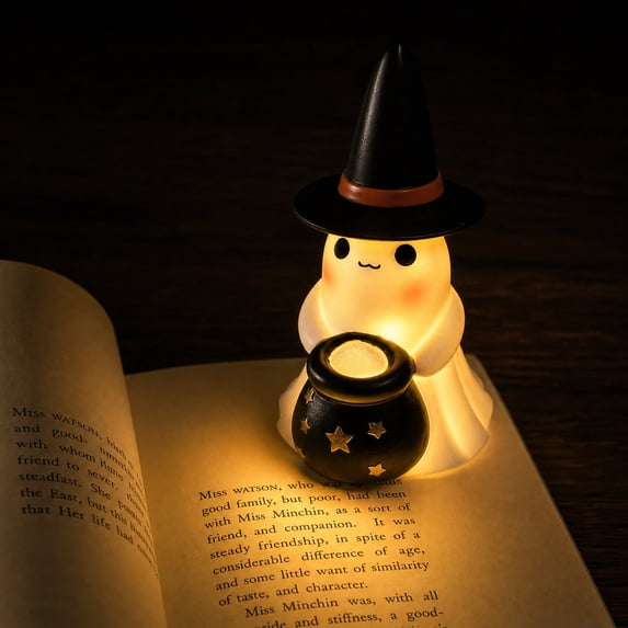 Halloween Decor Indoor Halloween Ghost Lamp Resin Cute Spooky Halloween Decor Halloween Ghost Night Light Gothic Holloween Ornaments Decorations for Home, Office, Room