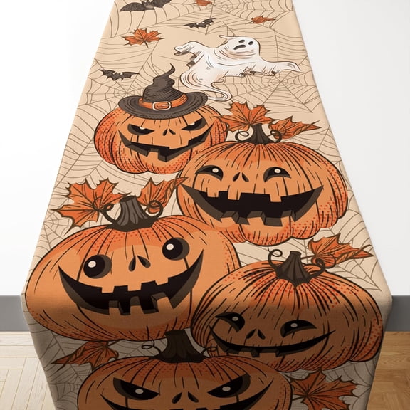 Halloween Decor Indoor - Table Runner Indoor Outdoor - Halloween Decorations Party Favors Supplies Backdrop Tablecloth for Home Office Kitchen