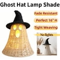 thumbnail image 1 of Halloween Decor Indoor, Wicker Ghost Decor with Witch Hat Lamp Shade, 16" Rustic Rattan Style Lantern Centerpiece for Halloween Fall Autumn Thanksgiving Table Mantel Party Home Office Decoration, 1 of 7