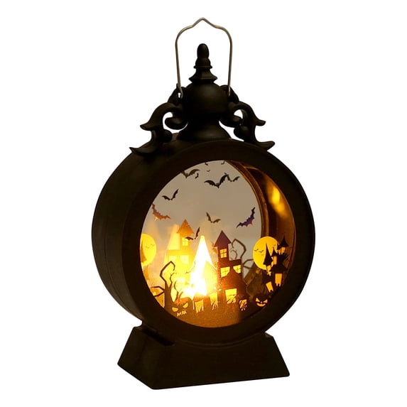 Halloween Decor Inside Halloween Decorative Lantern With Witch And Haunted House Scene For Indoor And Outdoor Holiday Party Decor Battery Powered Lighting