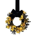 thumbnail image 1 of Halloween Decor, Mini Wreaths for Cabinets,1Pcs Artificial Halloween Wreath for Front Door Farmhouse Kitchen Cabinet Wreaths with Ribbon for Porch Wall Window Decor(Sunset Red), 1 of 4