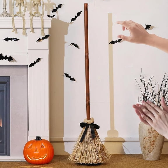 Halloween Decor Party, Halloween Floating Witch's Broom - Floating & Suspended Shape, Exquisite Craftsmanship For Magical Atmosphere - For Home, Halloween Party, Indoor/Outdoor