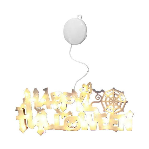 Halloween Decor - Party Headband - Halloween Glowing Letter Light Sign - Halloween Lights Sign Merry Halloween Led Battery Powered Halloween Lights for Hanging Lighted Sign Decor.