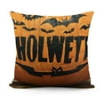 thumbnail image 1 of Halloween Decor Pillow Covers  Halloween Fall Black Decorative Throw Pillows Scary Pumpkin Bats Pillow Cases Home Outdoor Sofa Couch Cushion Covers for Halloween Decorations (lumbar), 1 of 5