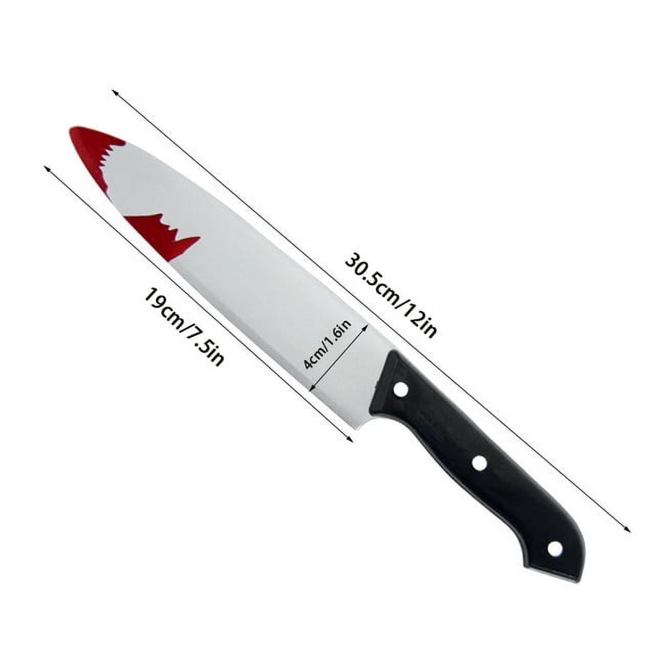 Halloween Decor Props Faked Bloody Sharp Knife Horror Cosplay Plastic