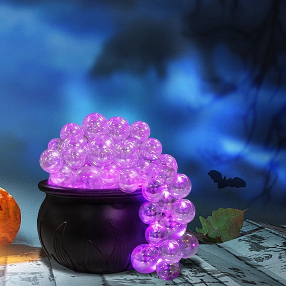 Halloween Decor Purple Witch Candy Jars with Light-Up Feature, 5.5'' Spooky Witches Plastic Storage Containers for Halloween Party Decorations, Freestanding Resin Treat Storage Jar for Candies Snacks