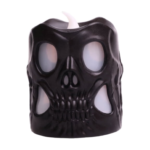 Halloween Decor, Skull Flameless Candle Light for Spooky Home Party Table and Window Displays, Holiday Desktop Decoration A