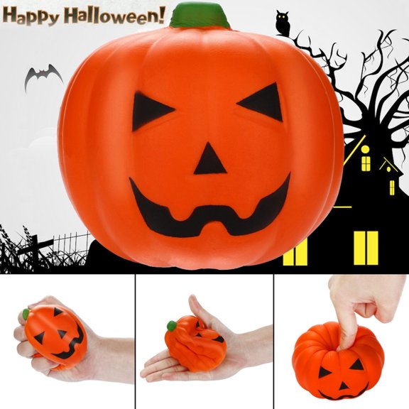 Halloween Decor, Slow Rising Squeeze Toys, Squeeze Stress Balls, Relaxation Toys, 2.5X2.5 Inch Pumpkin Jack-O-Lantern Design Soft Squeeze Toys for Party Favors, Daily Stress
