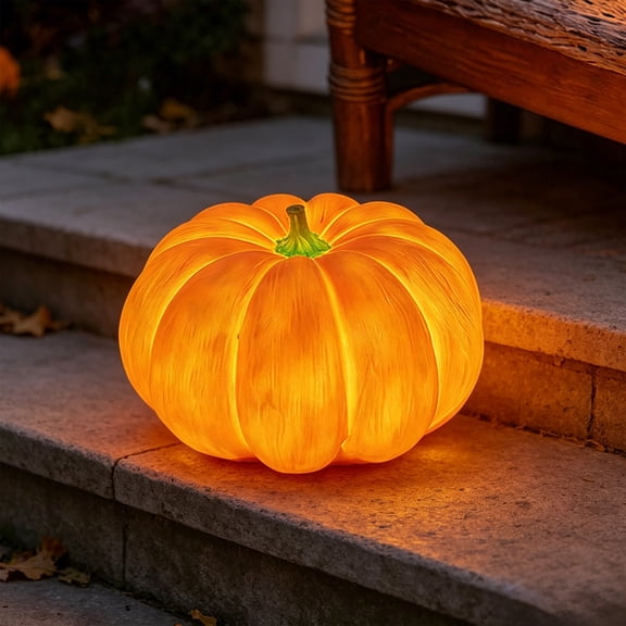 Halloween Decor, Solar Powered Realistic Pumpkin Lantern, Glowing Garden Landscape Light, Outdoor Fall Decor for Yard Lawn Patio Display