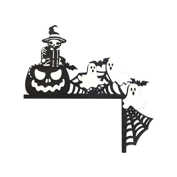 Halloween Decor Spider, Hwkond Halloween Door Frame Decoration Pumpkin Castle Wooden Ornaments Ghost Festival Decoration Web Doors And Corner Hanging Decoration