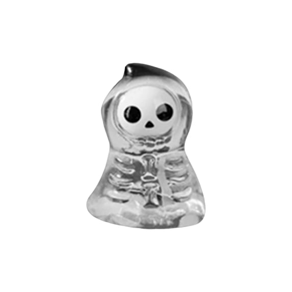 Halloween Decor Spooky Cute Small 1 Inch Ghost Skeleton Figurine Halloween Decorations for Home Office Desk Mantel Indoor Tabletop Accent, 1 Pack