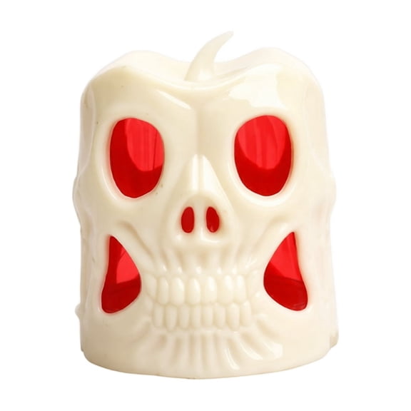 Halloween Decor Spooky Skull Candle Battery Operated Light for Indoor Party Table Window Display Adults Holiday Gifting Decor
