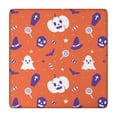 thumbnail image 1 of Halloween Decor Table Cover with Elastic Edge 34x34 Inch - Square Tablecloth Featuring Spooky Ghosts and Pumpkins Washable Fabric, 1 of 6