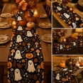 thumbnail image 1 of Halloween Decor Tablecloth Creepy Black Lace Tablecloth for Haunted Fireplace Mantle Window Display 48x96 Inch by Xuniizn, 1 of 7