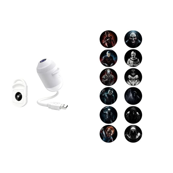 Halloween Decor, USB Projector Night Light with Flexible Hose and Interchangeable Halloween Pattern Slides, for Indoor Wall Projection Halloween Party Home Decoration