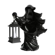 Halloween Decor Witch Lantern - Hell Messenger with Lanter Creative Witch Lantern Sculpture The Ghost Looking for Light, Scary Halloween Ghost Statue for Garden Halloween Decorations
