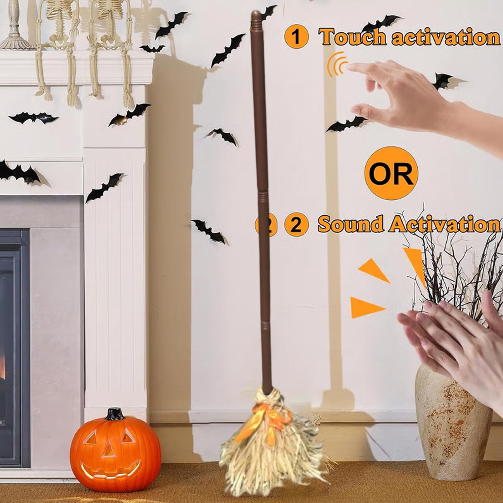 Azeeda Large A4 'Halloween Witch On Broomstick' Blank Greeting Card With Envelope - 330gsm Matte Cardstock