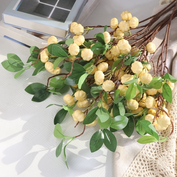 Halloween Decoration Artificial Flowers Stem, Faux Pumpkin Branch for Vase Fall Home Decor Harvest Display, 27.56 in