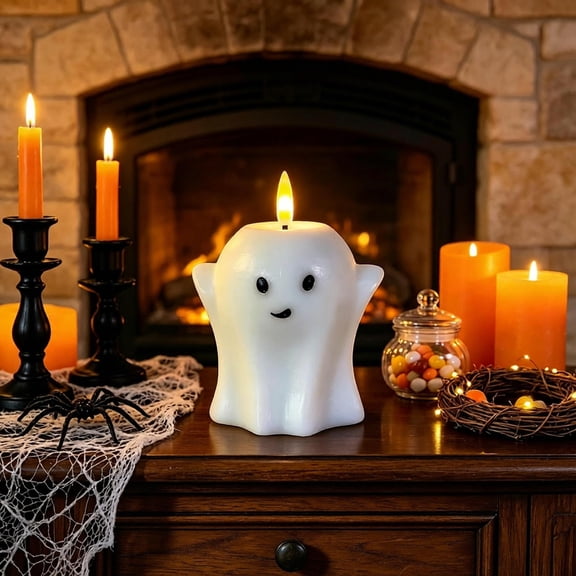 Halloween Decoration Clearance Under $15.00! Halloween Themed Cute Ghost Resin Ornament Lamp Creating Scary Vibes During Halloween Season With Its Eerie Devise Ideal Decor For Halloween Party Or Home