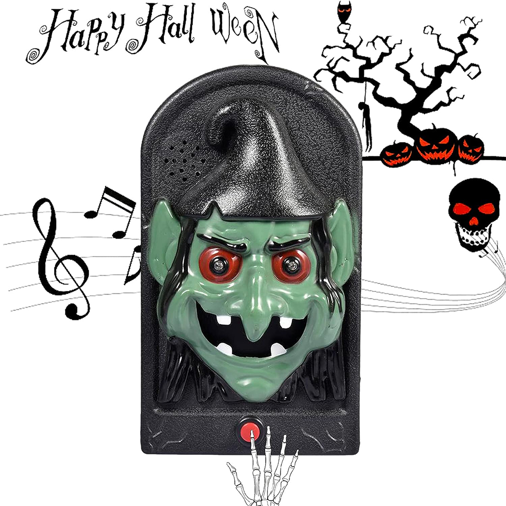 Halloween Decoration Doorbell, Glowing Sound Horror Tongue Out