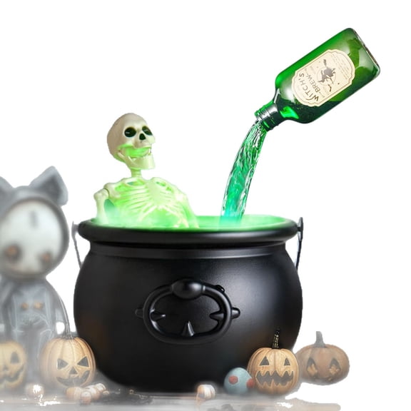 Halloween Decoration Fogger Set with Witch Cauldron and Floating Bottles - Create Spooky Atmosphere with Mist Maker and Magical Effects for Adult Halloween Parties and Events