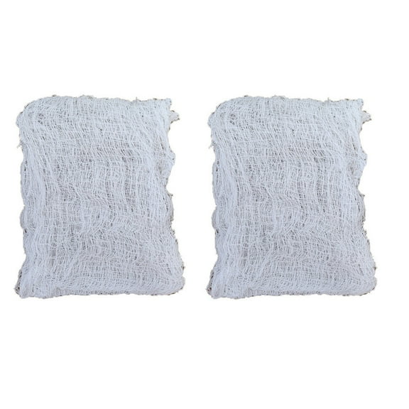 Halloween Decoration Gauze Spooky Cheesecloth Scary Fabric BYO Haunted House Decor 2 Pack - Poly Cotton Reusable(White)