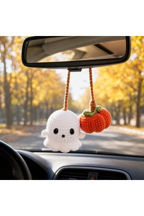 Halloween Decoration Ghost Pumpkin Keychain, Handmade Crochet Pendant, Cute Bag Charm Ornament, Backpack Purse Hanging Accessory, Holiday Festival Gift Decoration