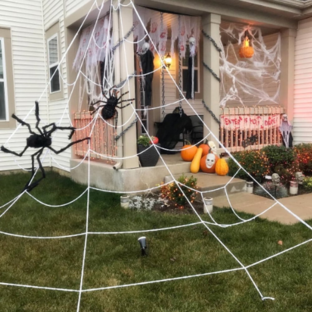 Gadpiparty 39 Pcs Halloween Spider Halloween Party Hairy Spider Web Creepy  Spider Web Giant Cobweb Webbing Halloween Giant Spider Toys for Outside