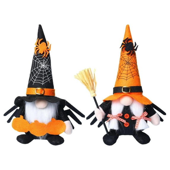 Halloween Decoration Gnome Dolls Spider Bat Hat Zombie Teeth Faceless Vampire Ornament for Halloween Party Home Tabletop Window Decor Day of The Dead Plush Toy Boy Girl Dwarf Dolls