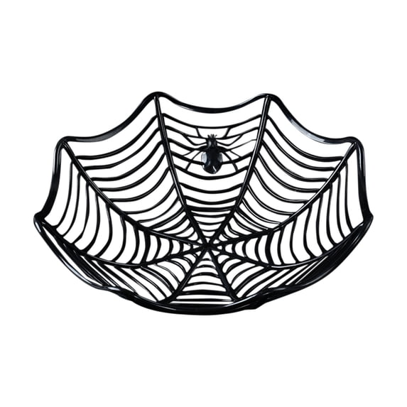 Halloween Decoration Gold Spider Web Spider Fruit Plate, Halloween Party Spider Web Fruit Basket Ornaments, Halloween Festival Theme Living Room Kitchen Supplies Decoration Black