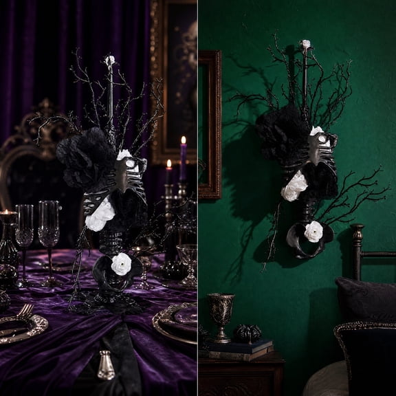 Halloween Decoration for Home Indoor Outdoor Clearance Under $15.00! Artificial Halloween Skeleton Flower Arrangement Realistic Bones Spooky Floral Decor For Vase Table Centerpiece Home Decoration