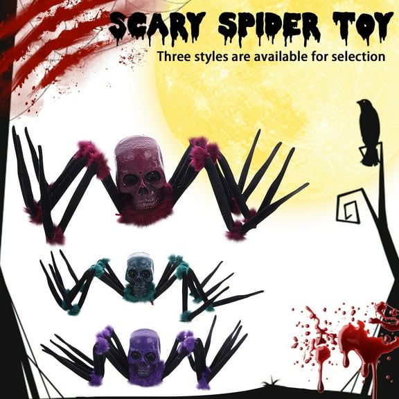 Halloween Decoration Horror, Halloween Giant Spider Decoration With Glowing Eyes, Crawling , With Sound Effects, Suitable For Indoor And Outdoor Red