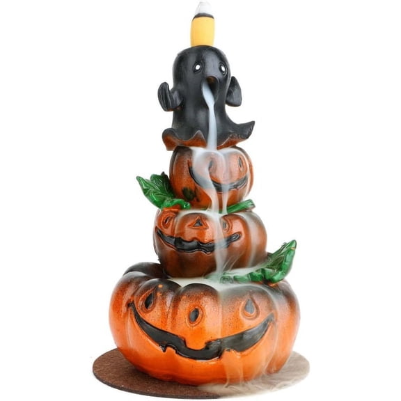 Halloween Decoration, Incense Waterfall Burner, Cute Ghost Reflux Incense Rack Resin Halloween Pumpkin Incense Burner Aromatherapy Decoration Home Decoration