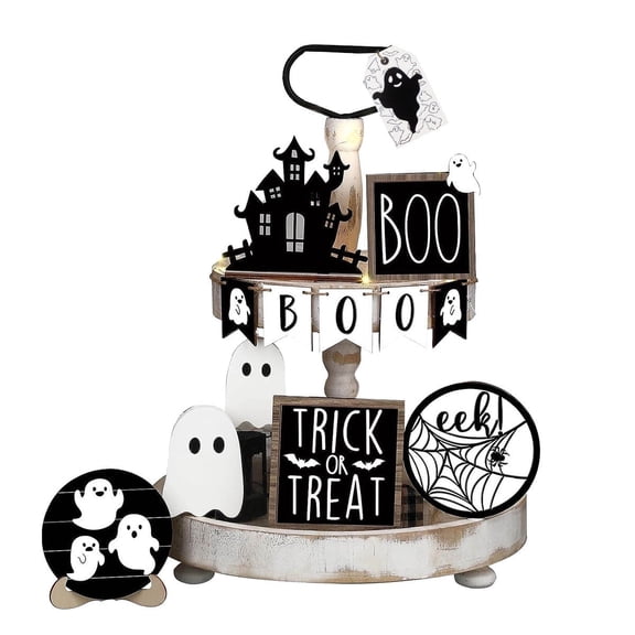Halloween Decoration Indoor Halloween Table Decor Table Centerpieces Ghost Tiered Tray Decor Party Decorations